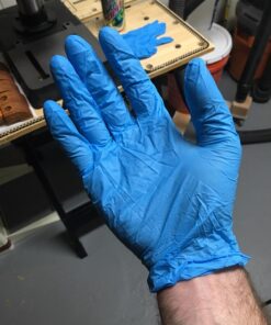 Liberty Glove & Safety T2010W/XL Duraskin Nitrile Industrial Glove, Powder Free, Disposable, 4 mil Thickness, X-Large, Blue (Box of 100) 5 71cNUbUNh L