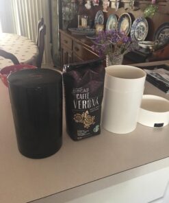 CoffeeVac 1LB – Patented Airtight Container | Multi-use Vacuum container works as smell proof containers for ground coffee and coffee bean containers. White cap and body 21 71cNdRTc5jL 1