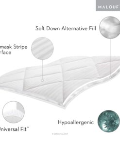 Alternative view of MALOUF SLEEP TITE Quilted Mattress Pad with Soft Down Alternative Fill-Hypoallergenic, King, White