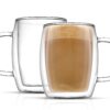 JoyJolt Double Wall Glass Coffee Mugs - 13.5oz Double Walled Glasses, Thermal Borosilicate Glass Insulated Coffee Mug. Clear Coffee Glass Cup, Cappuccino Mug, Iced Coffee Cup, Tea Mugs 32 71cNzh0Zg8L