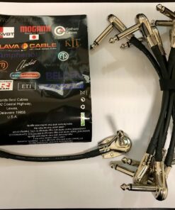 WORLDS BEST CABLES 6 Units - 6 Inch - Pedal, Effects, Patch, Instrument Cable Custom Made Made Using Mogami 2319 Wire and Eminence Nickel Plated ¼ inch (6.35mm) R/A Pancake Type Connectors 23 71cORQYrOkL