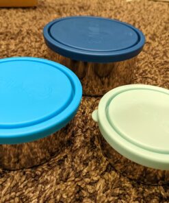 MIRA Stainless Steel Lunch Box Food Storage Containers | BPA Free, Eco-Friendly & Reusable Snack Food Nesting Containers | Set of 3 (Navy/Arctic/Icy) Navy/Arctic/Icy 21 71cOrzhx7IL 1