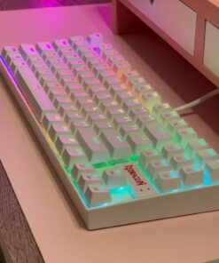 Redragon K552 Mechanical Gaming Keyboard RGB LED Backlit Wired with Anti-Dust Proof Switches for Windows PC (White, 87 Key Blue Switches) 87 Key Blue Switch White RGB Backlit 31 71cPVFQnSRL