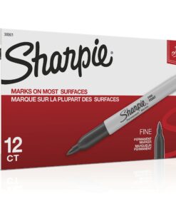 Sharpie Permanent Markers, Fine Point, Black, 12 Count 30 71cPgbioaL