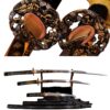 Lyuesword Japanese Samurai Katana Set of 3 Katana Wakizashi Tanto Sword Set 3 Piece Full Tang T-10 High Carbon Clay Tempered 4 71cQ2eoaLbL