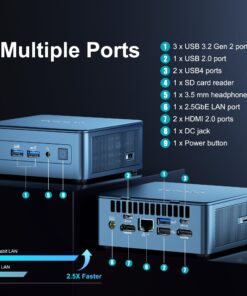 GEEKOM Mini PC Mini IT13, 13th Gen Intel i7-13700H NUC13 Mini Computers(14 Cores,20 Threads) 32GB DDR4 & 1TB PCIe Gen 4 SSD Windows 11 Pro Desktop PC Support Wi-Fi 6E/Bluetooth 5.2/USB 4.0/2.5G LAN/8K i7-13700H, 32GB+1TB 11 71cQpqvpauL 1