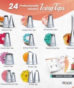 RFAQK 700PCs Cake Decorating Supplies Kit with Baking Supplies- Cake Decorating Tools with Springform Pans, Cake Leveler, Cake Turntable, Numbered Piping Tips, Icing Spatulas, Fondant Tools and More 16 71cRsLxTStL