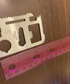 SE 11-Function Stainless Steel Survival Pocket Tool - Compact, Credit Card-Sized Multi-Tool with Leatherette Case - Ideal for Camping, Hiking, and Outdoor Activities- MT908-1 1 24 71cS1pIyILL