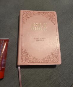 KJV Holy Bible, Giant Print Full-size Faux Leather Red Letter Edition - Thumb Index & Ribbon Marker, King James Version, Pink Leather Bound 58 71cS8kumVLL