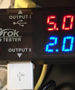 DROK USB Tester, USB-A 2.0 Digital Multimeter Dual USB Output Ports PD QC 3.0 Color LED Display, 7 Modes Capacity Voltage Current Power Voltmeter Ammeter for Laptop Power Bank Solar Panel Black 49 71cSCLX2DHL