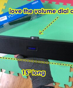 VOTNTUT Computer Speakers,Wired USB Desktop Speaker,Stereo USB Powered Mini Sound Bar Speaker for PC Tablets Desktop Laptop MP3 Mac Air/Pro((USB-C to USB Adapter Included) (Black) Black 36 71cSsDaTJQL