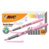 BIC Brite Liner Grip Pastel Highlighter Set, Chisel Tip, Pack of Pastel Highlighters in Assorted Colors (colors may vary), Cute Highlighters for Bullet Journaling, Note Taking and More (Pack of 18) 12 Count (Pack of 18)