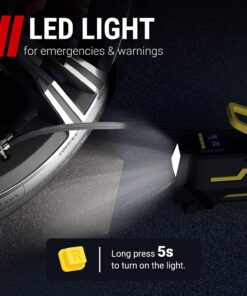 VacLife AC/DC 2-in-1 Tire Inflator - Portable Air Compressor, Pump for Car Tires (up to 50 PSI), Electric Bike 150 PSI) w/Auto Shut-Off Function, Model: ATJ-1666, Yellow (VL708) 35 71cTA0zXXvL