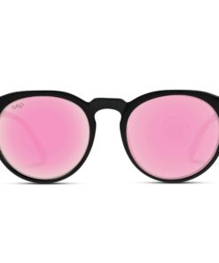 WearMe Pro - Retro Round Flat Top Frame Mirrored Fashion Sunglasses Black Frame / Pink Mirror Lens 52 Millimeters 12 71cTFVRaWqL