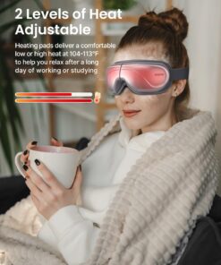 RENPHO Eyeris 2 Extended - Eye Massager with Heating Pad for Migraines, Heated Eye Mask for Relax, Eye Care, Face Massager for Eye Strain Eye Bags Dry Eyes, Improve Sleep, Ideal Birthday Gift Sliver 34 71cU uabLlL