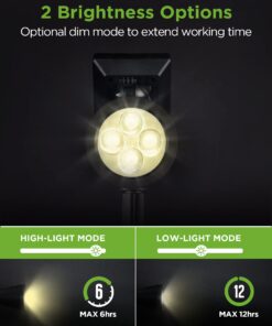 InnoGear Solar Lights for Outside, Solar Lights Outdoor Waterproof Solar Garden Yard Spot Lights Spotlight Pathway Landscape Lighting Wall Light Auto On/Off, Pack of 4 (Warm White) Warm White 28 71cU7O lwqL