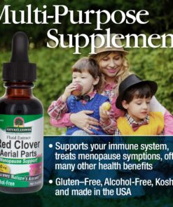 Nature's Answer Alcohol-Free Red Clover Extract Supplement, 1-Fluid Ounce | Natural Mood Support | Hormone Balance for Women | Menopausal Support 10 71cUx7mLprL