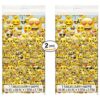 2PK Emoji Plastic Tablecloth, 84 x 54