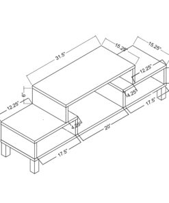 Furniture of America Everette Modern 3 Open Shelves TV Console/Stand with Wooden Legs, 60", Cappuccino 11 71cVGlPOQKL