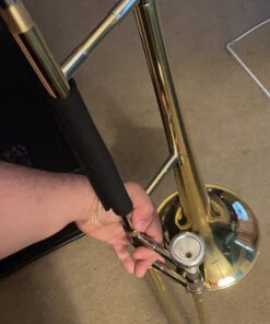 Eastar Bb Tenor Slide Trombone for Beginners Students, B Flat Brass Plated Trombone Instrument with Mouthpiece, White Gloves, Cleaning Kit, ETB-330, Golden 20 71cVQHcLJ9L