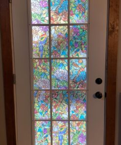 d-c-fix Window Privacy Film Tulia Stained Glass Self-Adhesive Two Way Day and Night Decorative Vinyl Covering for Home Door Bathroom Decal Sticker 17.7" x 78.7" 43 71cVinpYcL
