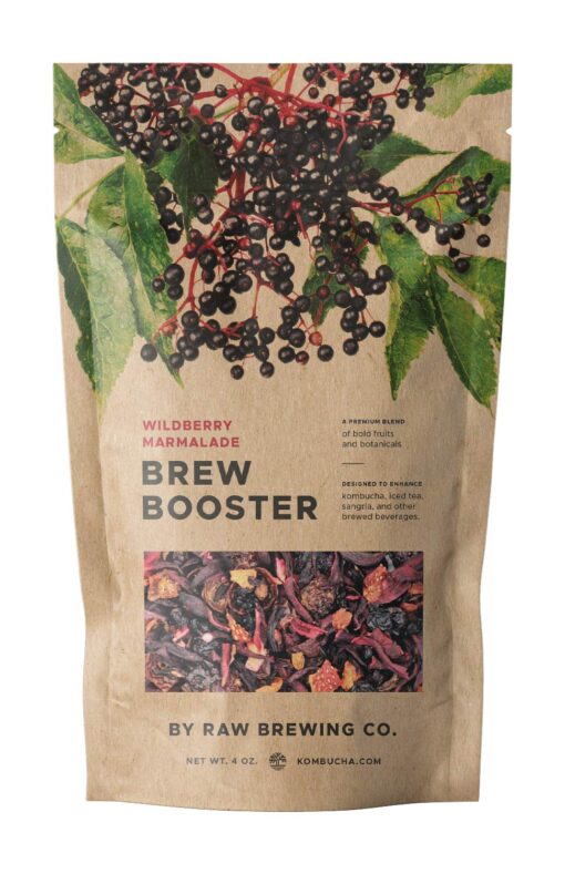 Kombucha.com Wildberry Marmalade BREW BOOSTER - Super Premium Elderberry, Currant, Strawberry Blend w/ Hibiscus & Botanicals for Creating Store Quality Kombucha, Flavored Iced Tea, Sangria, and More - All Natural, Loose Leaf, Caffeine Free, No Artifici...