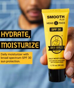 Bee Bald SMOOTH PLUS Daily Moisturizer With SPF 30 Broad Spectrum Sunscreen - Head and Face Moisturizer Lotion for Men and Women Too - Hydrate and Protect Skin from Harmful UVA/UVB Rays - 1.7 fl Oz 12 71cWq51n2DL