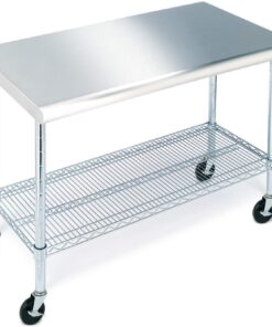 Alternative view of Seville Classics Heavy Duty Stem Threader Swivel Locking Casters Set of 4 Wheels, for Office, Kitchen, Garage, Warehouse, Steel, 4" Diameter, Work Table Wheel