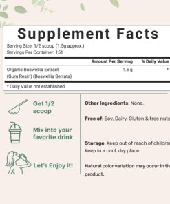 Micro Ingredients Organic Boswellia Serrata Extract Powder, 8 Ounce, Pure Boswellia Supplement with 65% Boswellic Acid, Supports Joints, Knees and Bones Health, Non-GMO, Pet Friendly, India Origin 10 71cZtPb LbL