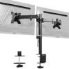 VIVO Dual Monitor Desk Mount, Heavy Duty Fully Adjustable Steel Stand, Holds 2 Computer Screens up to 30 inches and Max 22lbs Each, Black, STAND-V002 13" - 30" 64 71cbaNaLE4L