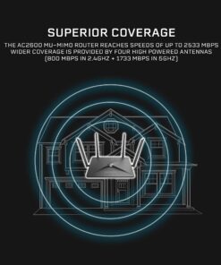 D-Link WiFi Router, AC2600 MU-MIMO Dual Band Gigabit 4K Streaming and Gaming with USB Ports, 4x4 Wireless Internet for Home (DIR-882-US), Black 28 71cbsNzskgL