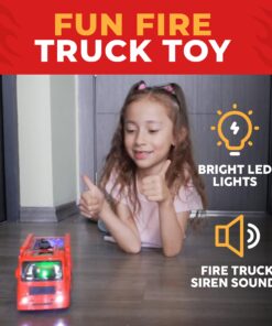 WolVolk Electric Firetruck - Unstoppable Adventure with Stunning 3D Lights and Sirens Fire Truck Toys for 3 Year Old Boys 18 71cc X7u2XL