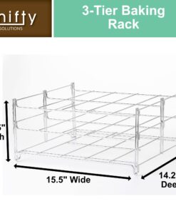 Nifty 3-in-1 Baking Rack – Nickel Chrome Plating, Cooling & Baking Rack, Multipurpose Kitchen Accessory, Folds Flat for Easy Storage, Use for Cookies, Pizzas, Baked Goods 22 71cdXKQctjL
