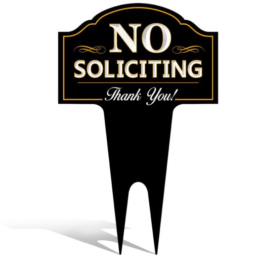 Signs Authority No Soliciting Outdoor Metal Yard Sign for Home, House and Business | Made with Heavy Duty DiBond Aluminum | Stop Solicitation, Deter Door Knockers and Bell Ringers (15"x9.5", Pack 1) No Soliciting Metal Non-Reflective