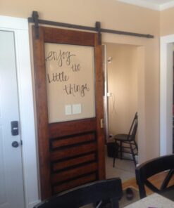 TMS 6.6 FT Country Dark Coffee Steel Sliding Barn Wood Door Hardware Antique 6.6 FT (79") 38 71ceHORw5QL