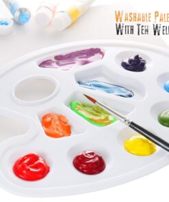 glokers Premium Acrylic Paint Set 24 Acrylic Paint Color Tubes, 10 Professional Paintbrushes, 2 Pcs Canvas Panel, Plastic Palette - Perfect Gift For Beginners, Adults, Students Or Professionals 11 71ceer1tPiL