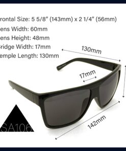 SA106 All Black Limo Flat Top Mob Oversized Rectangular Sunglasses 21 71cfQzaWpCL