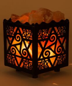 CRYSTAL DECOR Himalayan Pink Salt Lamp Basket & Dimmer Cord Bulb Star 23 71cfpsV7K6L 1