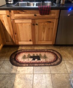 Cozy Cabin CC5276 Birch Bear Non Skid Rug 20"x44" Wedge Brown 20 in x 44 in 24 71cfyffCitL