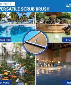 Aquatix Pro Pool Brush, 18" Heavy Duty Aluminium Back, Curved Ends for Corners, Scrub Brush w/Stainless Steel Bristles & EZ Clip, Swimming Pool Brushes for Cleaning Pool Walls, Tiles, Floors & Steps 1 19 71cg6Nx6xyL