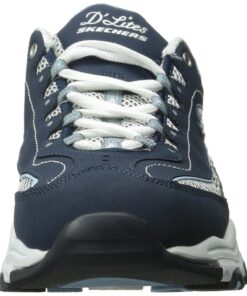 Skechers Women's D'Lites-Life Saver Memory Foam Lace-up Sneaker 7.5 Navy/White 10 71chBkA7lGL