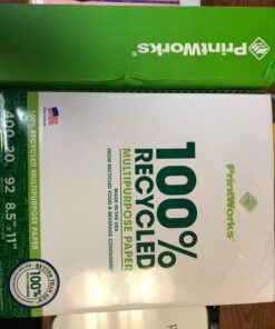 Printworks 100 Percent Recycled Multipurpose Paper, 20 Pound, 92 Bright, 8.5 x 11 Inches, White, 6 Reams 2400 sheets (00018C) 6 Reams: 2,400 Sheets 15 71chjqQ9aiL