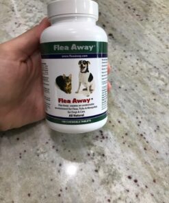 Flea Away All Natural Supplement for Fleas, Ticks, and Mosquitos Prevention for Dogs and Cats, 100 Chewable Treat Tablets, Single 1 Single 45 71ci3dBuHOL