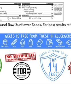 GERBS Ground Sunflower Seed Meal 2 LBS. | Freshly Ground & Packaged in Resealable Bulk Bag | Seasonally Harvest Grown in United States | Protein Packed Natural Energy Source | Gluten Peanut Free Sunflower Meal 2 Pound (Pack of 1) 16 71cj1XaczTL