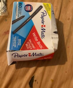 Paper Mate Ballpoint Pens, Write Bros. Black Ink Pens, Medium Point (1.0mm), 60 Count 31 71cjJILfKBL