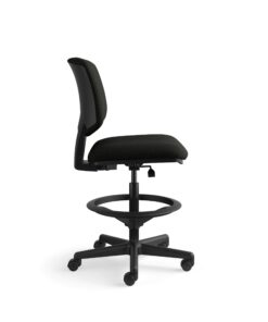 HON, Black Volt Leather Office Chair Sit-To-Stand Seating, Foot Ring, 250lb Max Weight With Wheels for Computer/Desk, Task Stool 17 71cjL2i0KXL