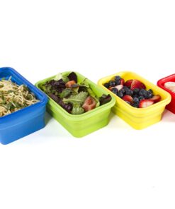 Kitchen + Home Thin Bins Collapsible Containers – Set of 4 Rectangle Silicone Food Storage Containers – BPA Free, Microwave, Dishwasher and Freezer Safe 15 71ckUKDNtZL