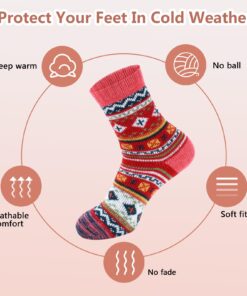 MORECOO Womens Winter Socks - Christmas Gift for Women - Thick Wool Socks Soft Warm Casual - Women Socks Gift Socks 5 Pairs 5-9 Multi-colors -2023 11 71cmhrTNggL