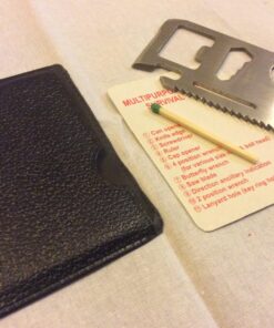 SE 11-Function Stainless Steel Survival Pocket Tool - Compact, Credit Card-Sized Multi-Tool with Leatherette Case - Ideal for Camping, Hiking, and Outdoor Activities- MT908-1 1 23 71cnGIqkbGL