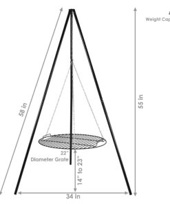 Sunnydaze Outdoor Fire Pit Tripod Cooking Grill System - Black Steel Grate and Legs - 22-Inch 15 71cnNwSSSxL